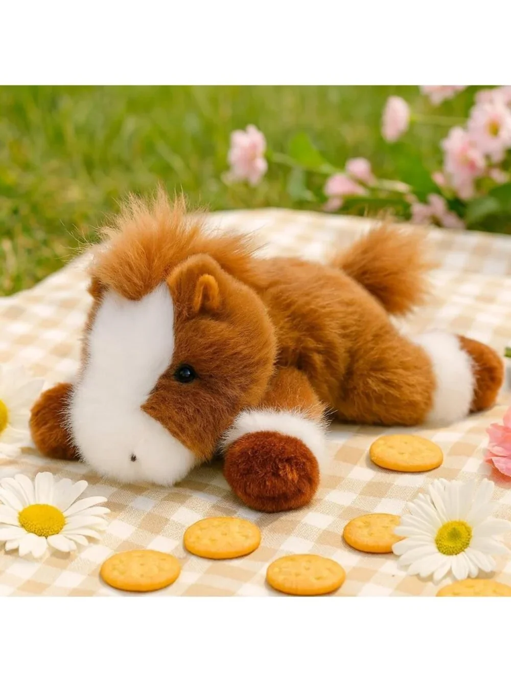 Horse Stuffed Animal Plush Toy Cute Soft Pocket Size Gift for Kids Girls